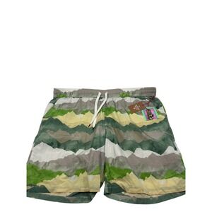 Houston White Men XXL Swim Shorts Green Tan Camo Straight Leg New Tags